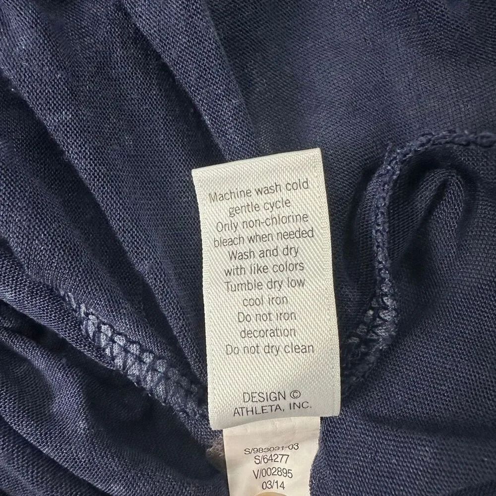 Athleta Women's XS Sugar Rush Blue Heathered Hoodie Sheer Top - Picture 8 of 8